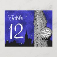 NYC Flatiron Skyline Silhouette Bl S2 Tischnummer