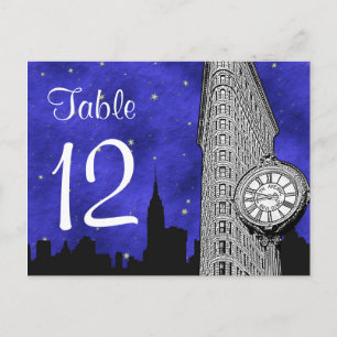 NYC Flatiron Skyline Silhouette Bl S2 Tischnummer