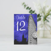 NYC Flatiron Skyline Silhouette Bl Tischnummer (Stehend Vorderseite)