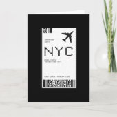 NYC Flugzeug Ticket Karte (Vorderseite)