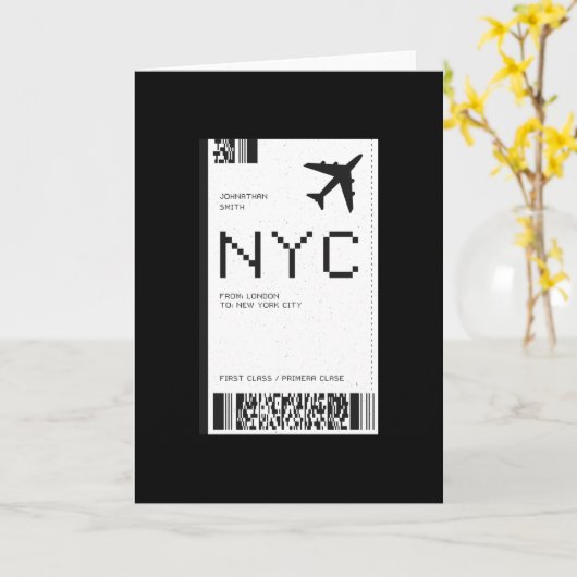 NYC Flugzeug Ticket Karte (Gelbe Blume)