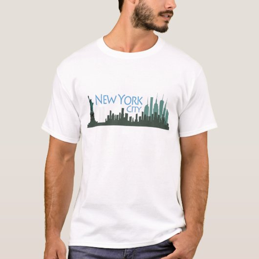NYC Freiheits-Skyline T-Shirt (Vorderseite)