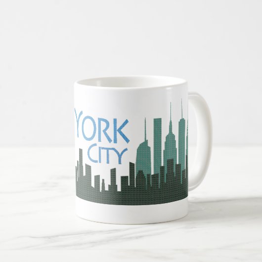 NYC Freiheitskyline-Tasse Kaffeetasse (VorderseiteRechts)