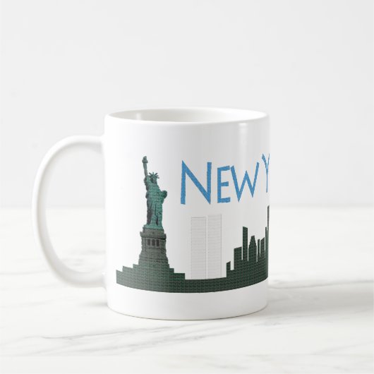 NYC Freiheitskyline-Tasse Kaffeetasse (Links)