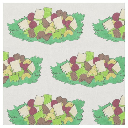 NYC Fruchtmantel Waldorf Salad Äpfel Celery Walnüs Stoff (Nahaufnahme)
