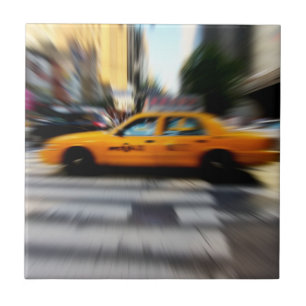 NYC gelbe Taxi-Unschärfe Fliese