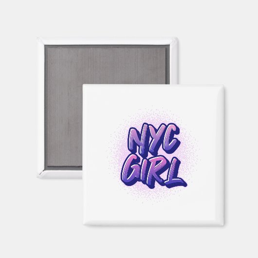 NYC Girl Graffiti Style Magnet (Vorderseite/Rückseite)