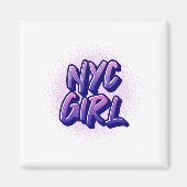 NYC Girl Graffiti Style Magnet (Vorne)