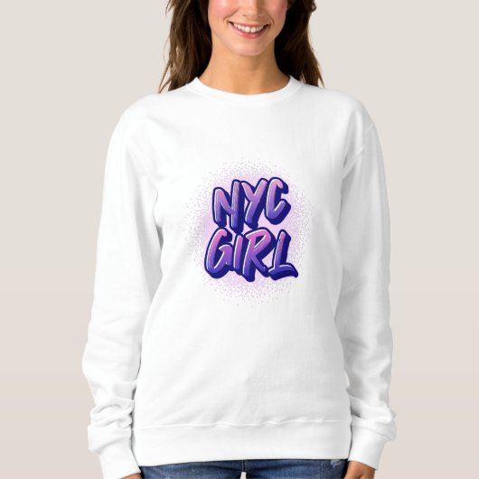 NYC Girl Graffiti Style Sweatshirt (Vorderseite)