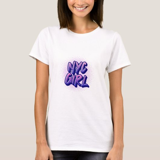 NYC Girl Graffiti Style T-Shirt (Vorderseite)