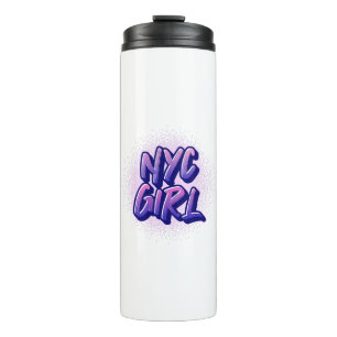 NYC Girl Graffiti Style Thermosbecher