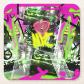 NYC Graffiti Art Empire State City Gesichtsmaske Rechteckiger Pappuntersetzer (Vorderseite)