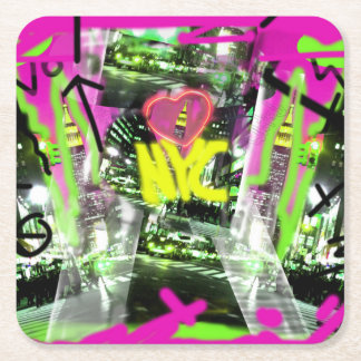 NYC Graffiti Art Empire State City Gesichtsmaske Rechteckiger Pappuntersetzer