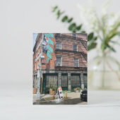 NYC Graffiti Gebäude Postcard Urban Art Snapshot Postkarte (Stehend Vorderseite)