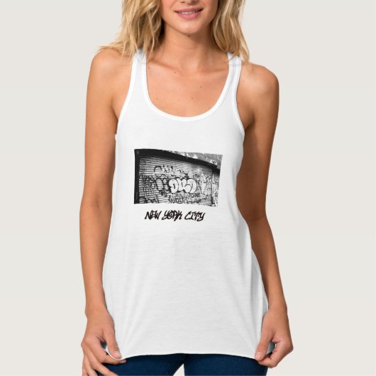 'NYC Graffiti' Ladys' Racerback Tank Top (Vorderseite)