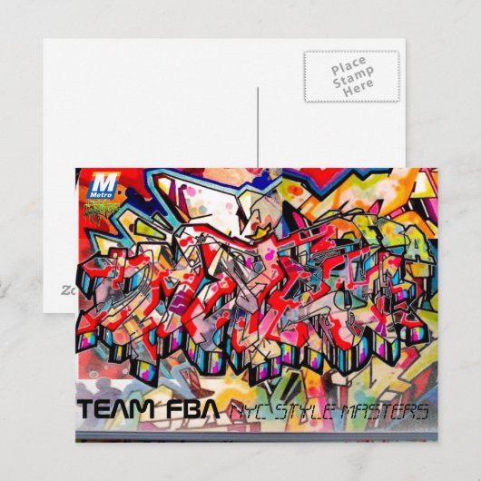 NYC GRAFFITI POST CARD POSTKARTE (Vorne/Hinten)