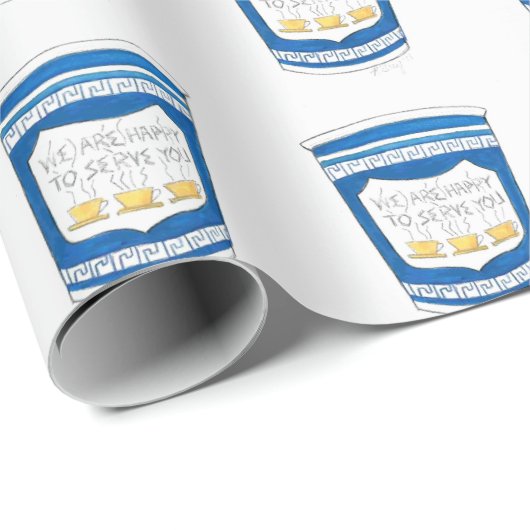 NYC Griechisch Diner Bodega Kaffee Happy zu servie Geschenkpapier (Rolleneckpunkt)