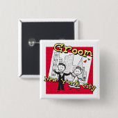 NYC Groom Button (Vorne & Hinten)