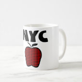 NYC - Großes Apple mit allen 5 Städten Kaffeetasse (VorderseiteRechts)