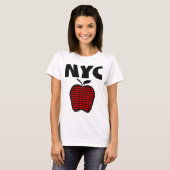 NYC - Großes Apple mit allen 5 Städten T-Shirt (Vorne ganz)