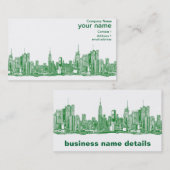 NYC grüne Skizze Visitenkarte (Vorne/Hinten)