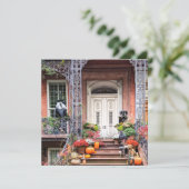 NYC Halloween Door Feiertagskarte (Stehend Vorderseite)