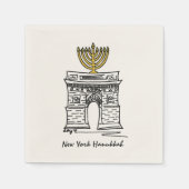 NYC Hanukkah Washington Square Arch Menorah Serviette (Vorderseite)