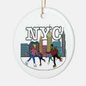 NYC Ice Skaten Keramik Ornament (Links)