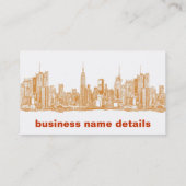 NYC in der Orange Visitenkarte (Rückseite)