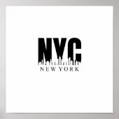 NYC in Schwarzweiß mit Skyline Poster (Vorne)