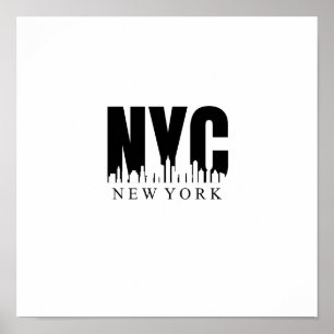 NYC in Schwarzweiß mit Skyline Poster