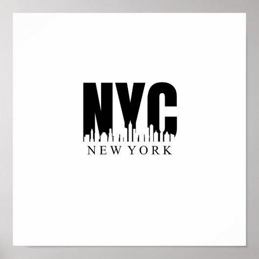 NYC in Schwarzweiß mit Skyline Poster (Vorne)