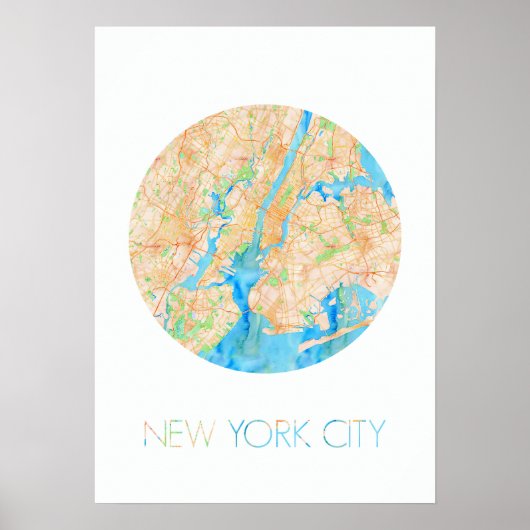 NYC in Wasserfarbe Poster (Vorne)