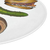 NYC Jewish Deli Foods Blintz Pickle Bagel Knish Schneidebrett (Ecke)