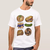 NYC Jewish Deli Knish Blintz Bagel Pickle Reuben T-Shirt (Vorderseite)