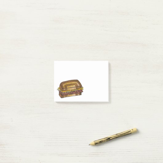NYC Jüdisch Deli Reuben Sandwich Feinschmecker ste Post-it Klebezettel (Auf Schreibtisch)