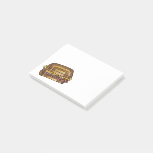 NYC Jüdisch Deli Reuben Sandwich Feinschmecker ste Post-it Klebezettel (angewinkelt)