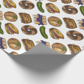 NYC Jüdisches Deli Food Knish Pickle Bagel Blintz Geschenkpapier (Ecke)
