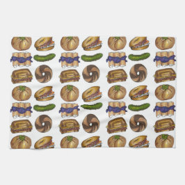 NYC Jüdisches Deli Food Pickle Blintz Bagel Knish  Handtuch