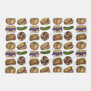 NYC Jüdisches Deli Food Pickle Blintz Bagel Knish  Handtuch