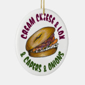 NYC Jüdisches Deli Nova Bagel Lox Capers Cremekäse Keramik Ornament (Rechts)