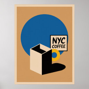 NYC-Kaffeekultur Manhattan Modern Minimalistische Poster
