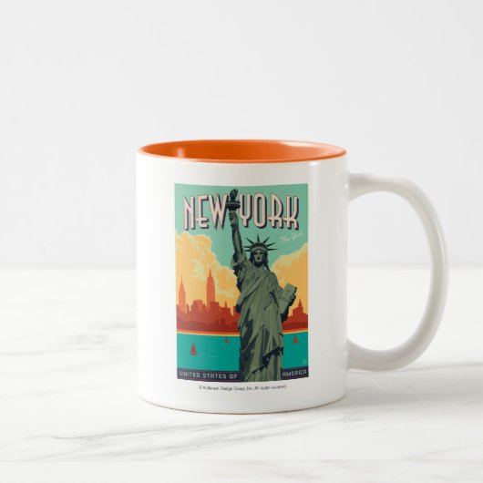 NYC - Lady Liberty Zweifarbige Tasse (Rechts)