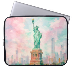 NYC-Laptoptasche - Pastell-Wasserfarbe NYC Laptopschutzhülle