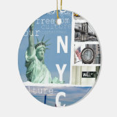 Nyc Liberty Statue Brooklyn Bridge New York City Keramik Ornament (Links)