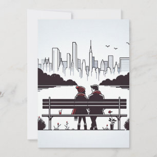 NYC Love Vibe - Modern minimalistisch Feiertagskarte