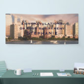 NYC Lower Manhattan Skyline BIG Retirement Banner (Messe)