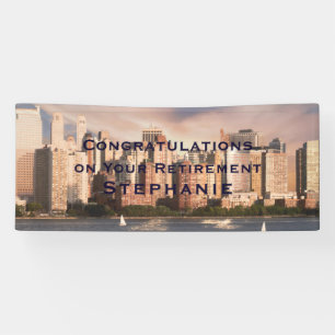 NYC Lower Manhattan Skyline BIG Retirement Banner