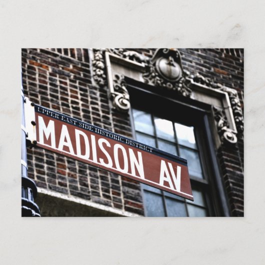 NYC Madison Ave Postkarte (Vorderseite)