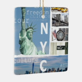 Nyc Manhattan Brooklyn Bridge Liberty Statue Keramikornament (Rechts)